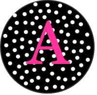 Round Compact Black with White Dots