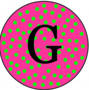 Round Compact Pink with Green Dots