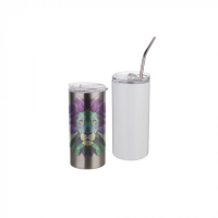 16oz Stainless Steel Tumbler with Straw & Lid