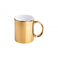 11oz Metallic Plated Ceramic Mug – Gold