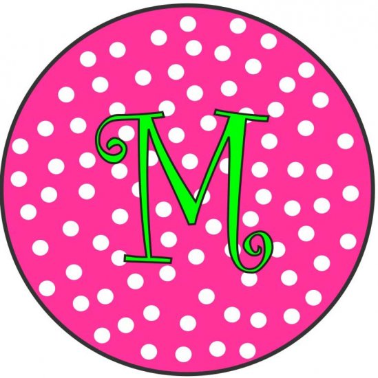 Round Compact Pink with White Dots - Click Image to Close