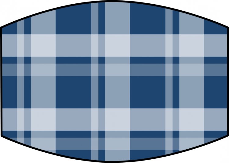 3 Layer Face Mask Blue Plaid 1 - Click Image to Close