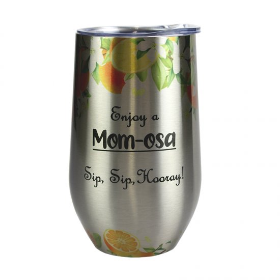 Stainless Steel Wine Tumbler -Silver - 17oz - Click Image to Close