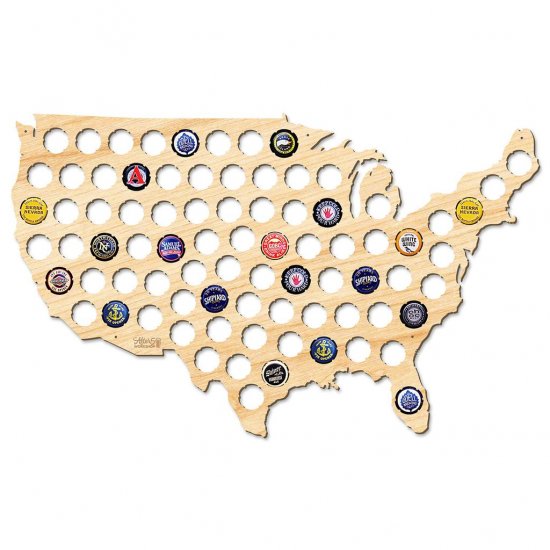 Beer Cap Map of USA-Large - Click Image to Close