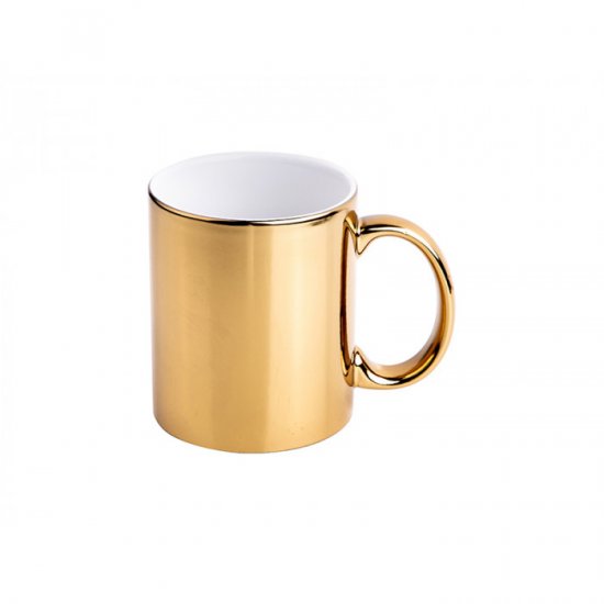 11oz Metallic Plated Ceramic Mug – Gold - Click Image to Close