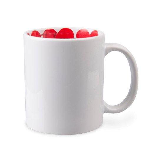 11oz White Mug with Heart Design Inside - Click Image to Close