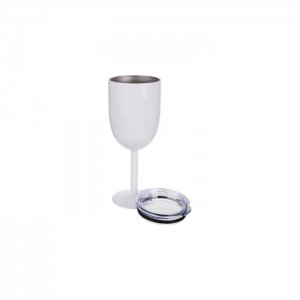 White 11oz Stainless Steel Wine Glass