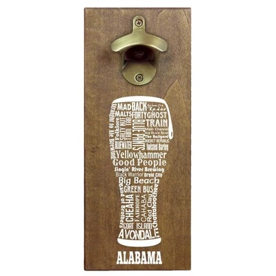 Alabama Craft Beer Typography Magnetic Bottle Opener - Click Image to Close